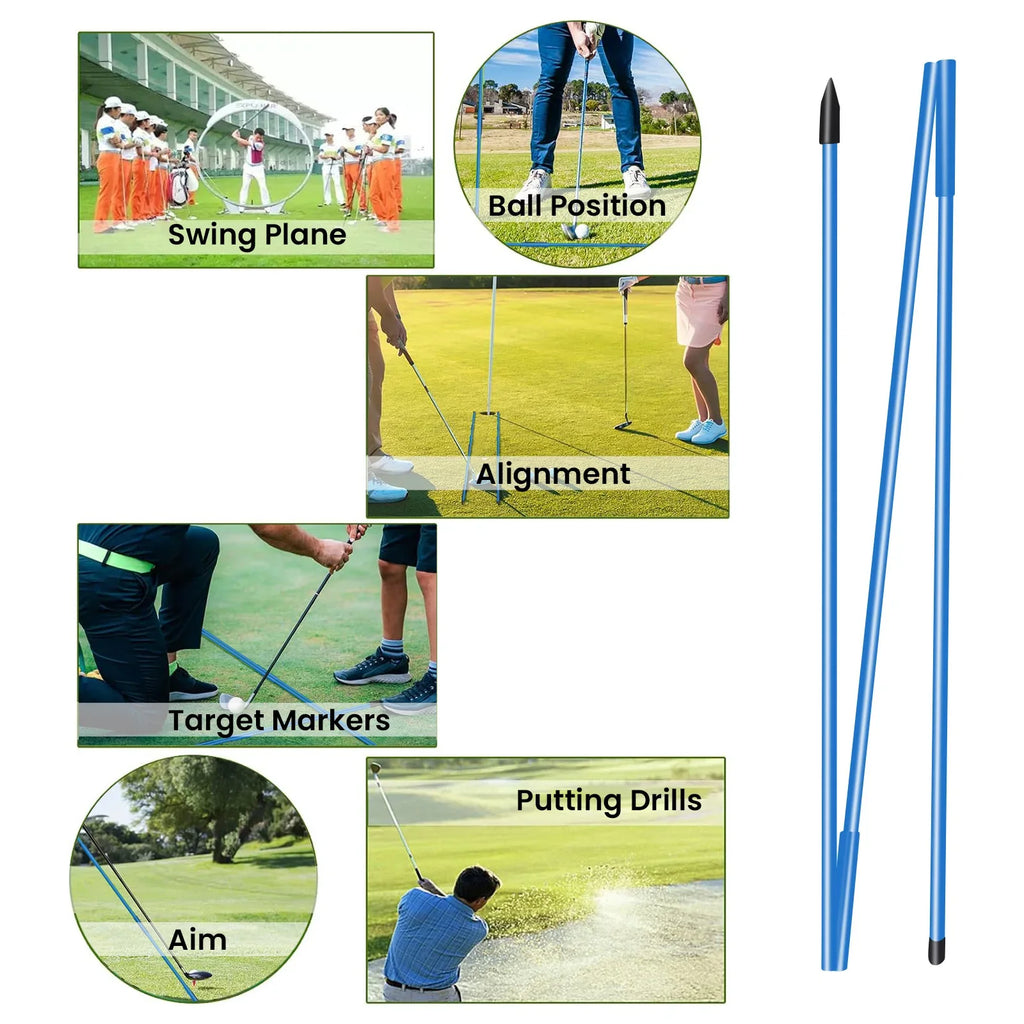 Collapsible Golf Training Rods (w/ Case)